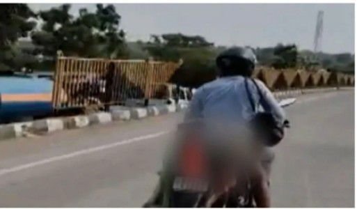 Truck Accident: Shohar Forced to Carry Wife’s Dead Body on Motorcycle, Video Goes Viral